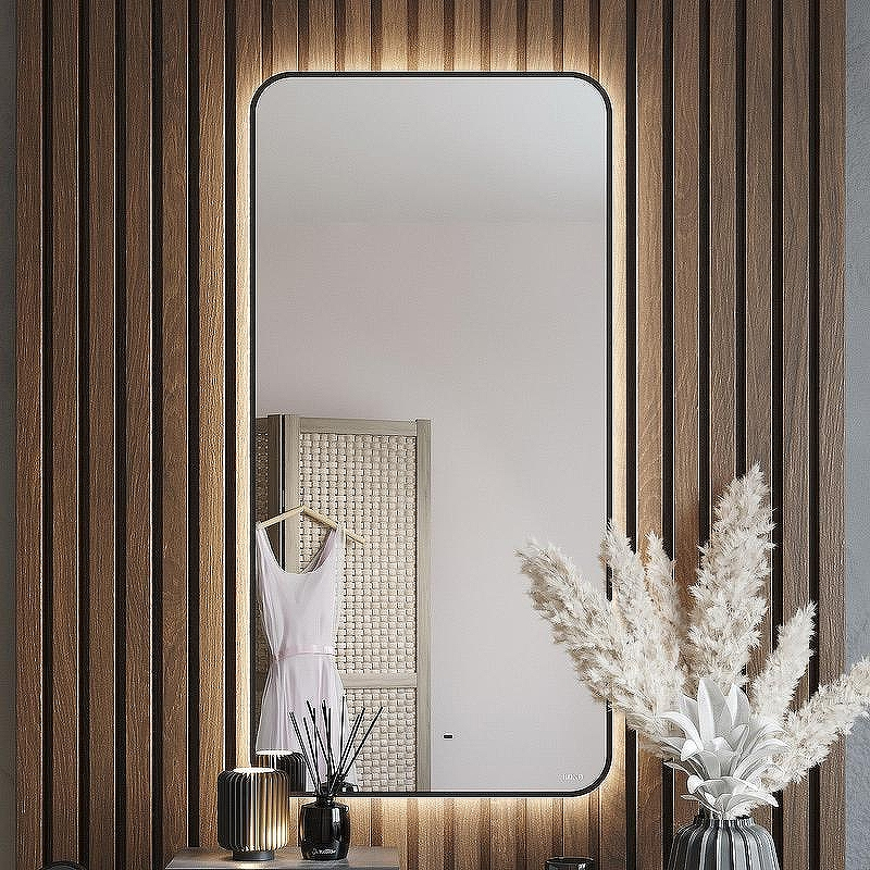 Зеркало Bond Loft 60x120 M35ZE-60120 с подсветкой Черное глянцевое с бесконтактным выключателем, купить, цена, заказать, магазин, доставка, скидка, промокод, купить, цена, заказать, магазин, доставка, скидка, промокод