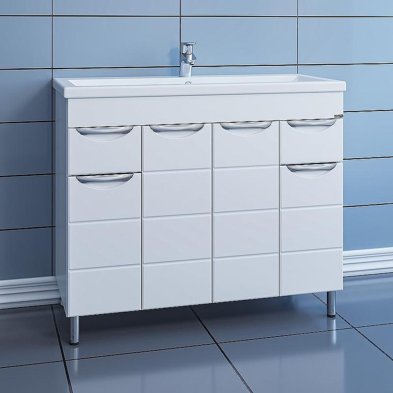 Тумба под раковину СанТа Родос 100 206016 Белая, купить, цена, заказать, магазин, доставка, скидка, промокод, купить, цена, заказать, магазин, доставка, скидка, промокод