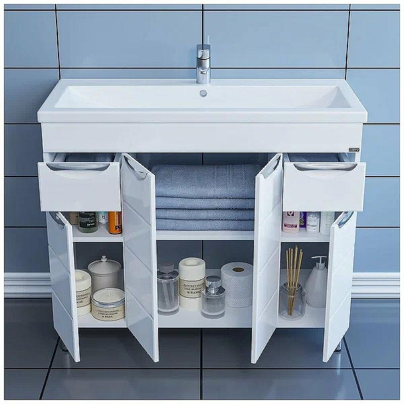 Тумба под раковину СанТа Родос 100 206016 Белая, купить, цена, заказать, магазин, доставка, скидка, промокод, купить, цена, заказать, магазин, доставка, скидка, промокод