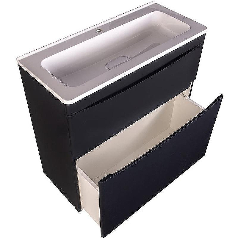 Тумба под раковину Style Line Бергамо мини 90 Люкс Plus СС-00002363 Черная антискрейч, купить, цена, заказать, магазин, доставка, скидка, промокод, купить, цена, заказать, магазин, доставка, скидка, промокод