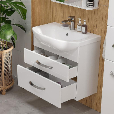 Тумба под раковину Volna Onda 80.2Y tpONDA80.2Y-01 подвесная Белая