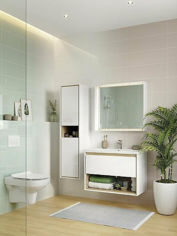 Тумба под раковину Cersanit Louna 80 64071 подвесная Белая, купить, цена, заказать, магазин, доставка, скидка, промокод, купить, цена, заказать, магазин, доставка, скидка, промокод