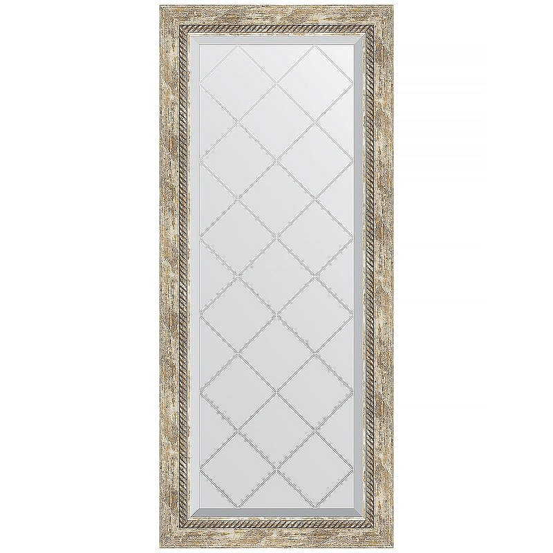 Зеркало Evoform Exclusive-G 123х53 BY 4048 с гравировкой в багетной раме - Прованс с плетением 70, купить, цена, заказать, магазин, доставка, скидка, промокод, купить, цена, заказать, магазин, доставка, скидка, промокод