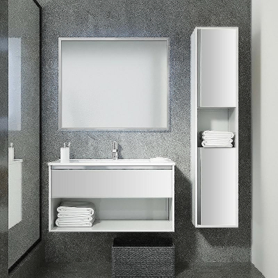 Шкаф пенал SanVit Контур 32 pkonturw подвесной Белый глянцевый