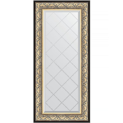 Зеркало Evoform Exclusive-G 130х60 BY 4079 с гравировкой в багетной раме - Барокко золото 106