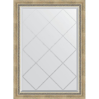 Зеркало Evoform Exclusive-G 101х73 BY 4175 с гравировкой в багетной раме - Состаренное серебро с плетением 70, купить, цена, заказать, магазин, доставка, скидка, промокод, купить, цена, заказать, магазин, доставка, скидка, промокод