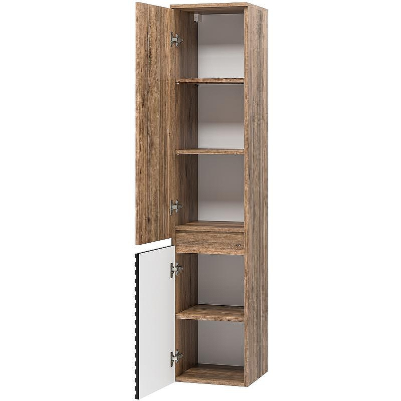 Шкаф пенал Brevita Dakota 35 L DAK-050350-19/02Л Черный кварц Дуб Галифакс олово, купить, цена, заказать, магазин, доставка, скидка, промокод, купить, цена, заказать, магазин, доставка, скидка, промокод