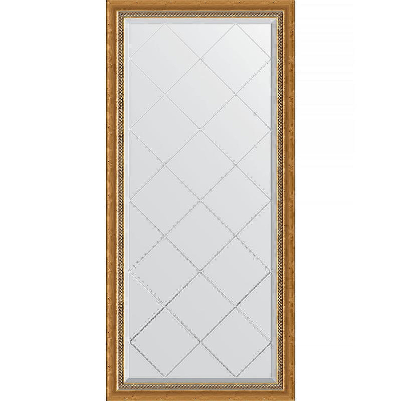 Зеркало Evoform Exclusive-G 135х73 BY 4260 с гравировкой в багетной раме - Состаренное золото с плетением 70, купить, цена, заказать, магазин, доставка, скидка, промокод, купить, цена, заказать, магазин, доставка, скидка, промокод