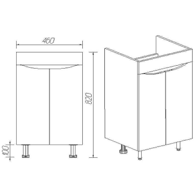 Тумба под раковину VIANT Рим 50 VRIM50CO-T2ST Белая