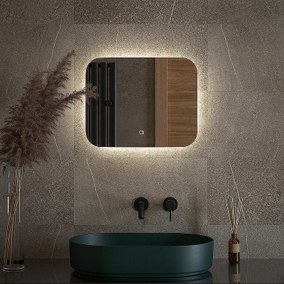 Зеркало Defesto Opti 50x40 DF 2801SH с подсветкой 15W-4500К/Сенсорный выключатель/Нейтральный белый свет