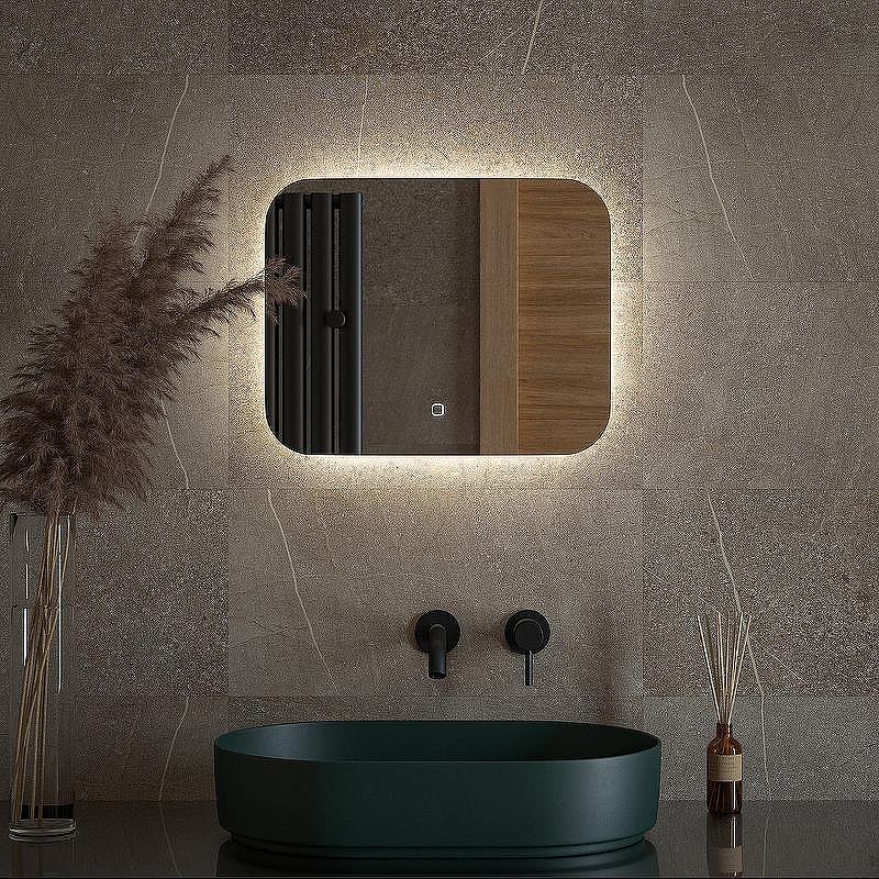 Зеркало Defesto Opti 50x40 DF 2801SH с подсветкой 15W-4500К/Сенсорный выключатель/Нейтральный белый свет, купить, цена, заказать, магазин, доставка, скидка, промокод, купить, цена, заказать, магазин, доставка, скидка, промокод