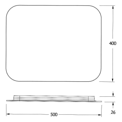 Зеркало Defesto Opti 50x40 DF 2801SH с подсветкой 15W-4500К/Сенсорный выключатель/Нейтральный белый свет