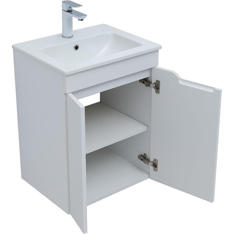 Тумба под раковину Aquanet Практика 50 330451 подвесная Белая матовая, купить, цена, заказать, магазин, доставка, скидка, промокод, купить, цена, заказать, магазин, доставка, скидка, промокод