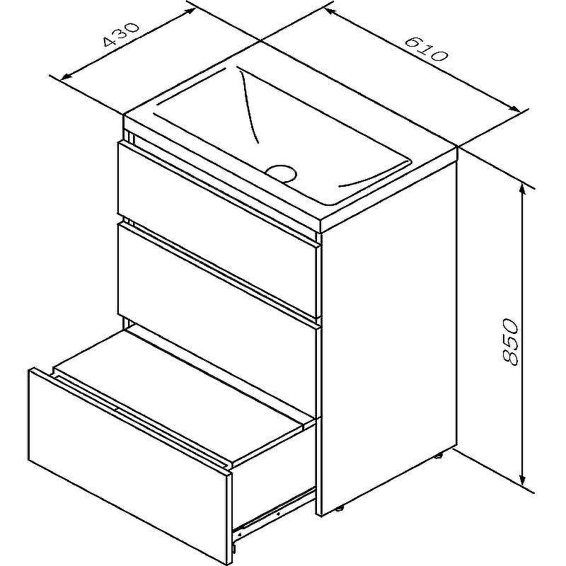 Тумба под раковину AM.PM Gem S 60 M91FSX0602GM Графит матовый, купить, цена, заказать, магазин, доставка, скидка, промокод, купить, цена, заказать, магазин, доставка, скидка, промокод