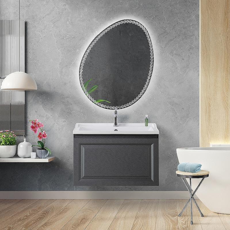 Тумба под раковину Cezares Giubileo 80 GIUBILEO-N-80-1C-SO-TIT-P подвесная Титан, купить, цена, заказать, магазин, доставка, скидка, промокод, купить, цена, заказать, магазин, доставка, скидка, промокод