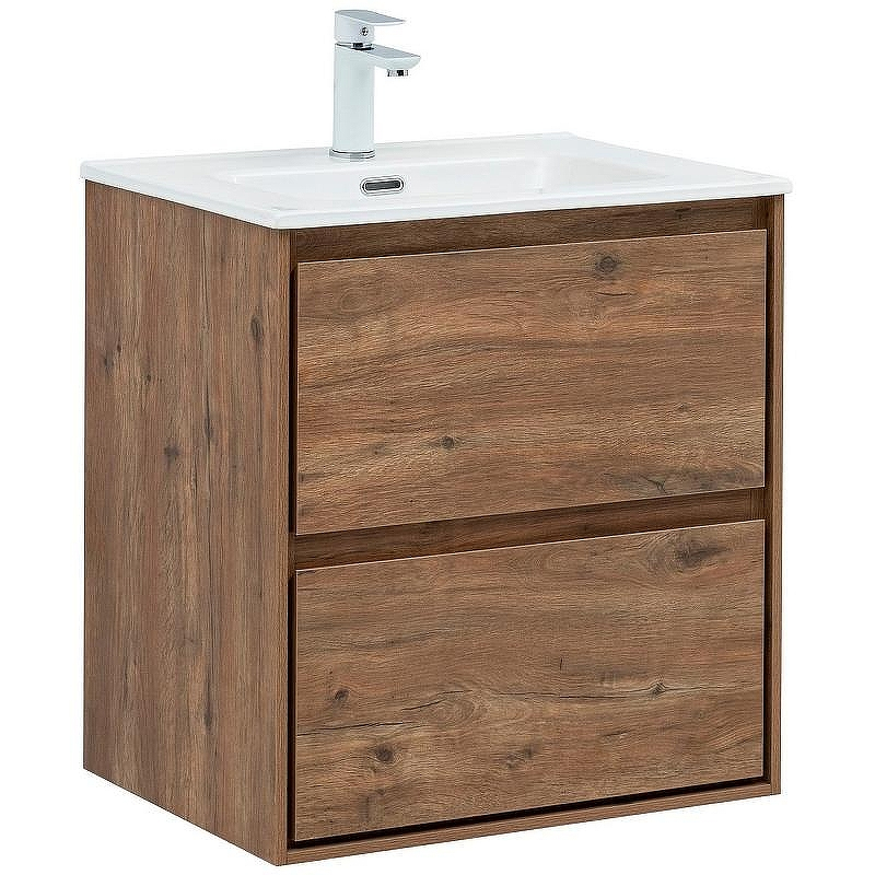 Тумба под раковину Aquanet Милан 60 336377 подвесная Дуб рустикальный, купить, цена, заказать, магазин, доставка, скидка, промокод, купить, цена, заказать, магазин, доставка, скидка, промокод