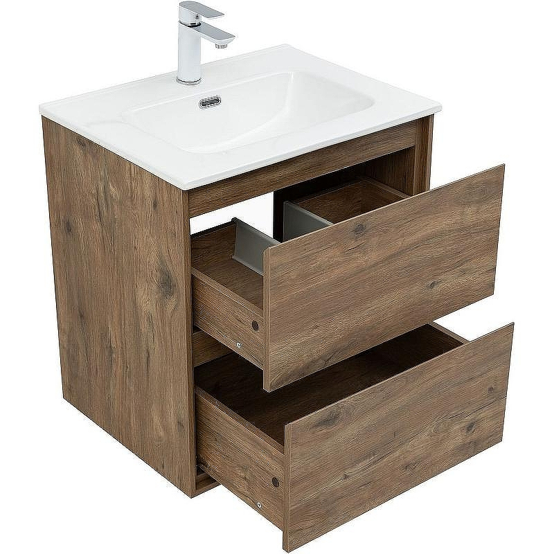 Тумба под раковину Aquanet Милан 60 336377 подвесная Дуб рустикальный, купить, цена, заказать, магазин, доставка, скидка, промокод, купить, цена, заказать, магазин, доставка, скидка, промокод