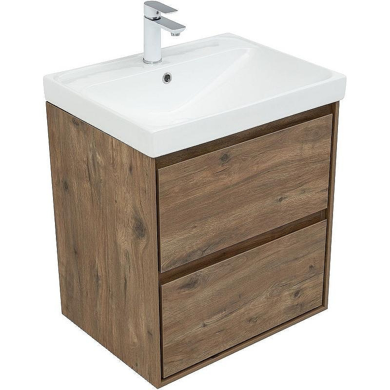 Тумба под раковину Aquanet Милан 60 336377 подвесная Дуб рустикальный, купить, цена, заказать, магазин, доставка, скидка, промокод, купить, цена, заказать, магазин, доставка, скидка, промокод