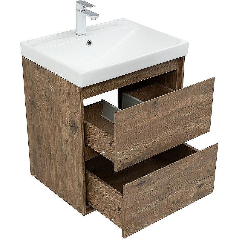 Тумба под раковину Aquanet Милан 60 336377 подвесная Дуб рустикальный, купить, цена, заказать, магазин, доставка, скидка, промокод, купить, цена, заказать, магазин, доставка, скидка, промокод