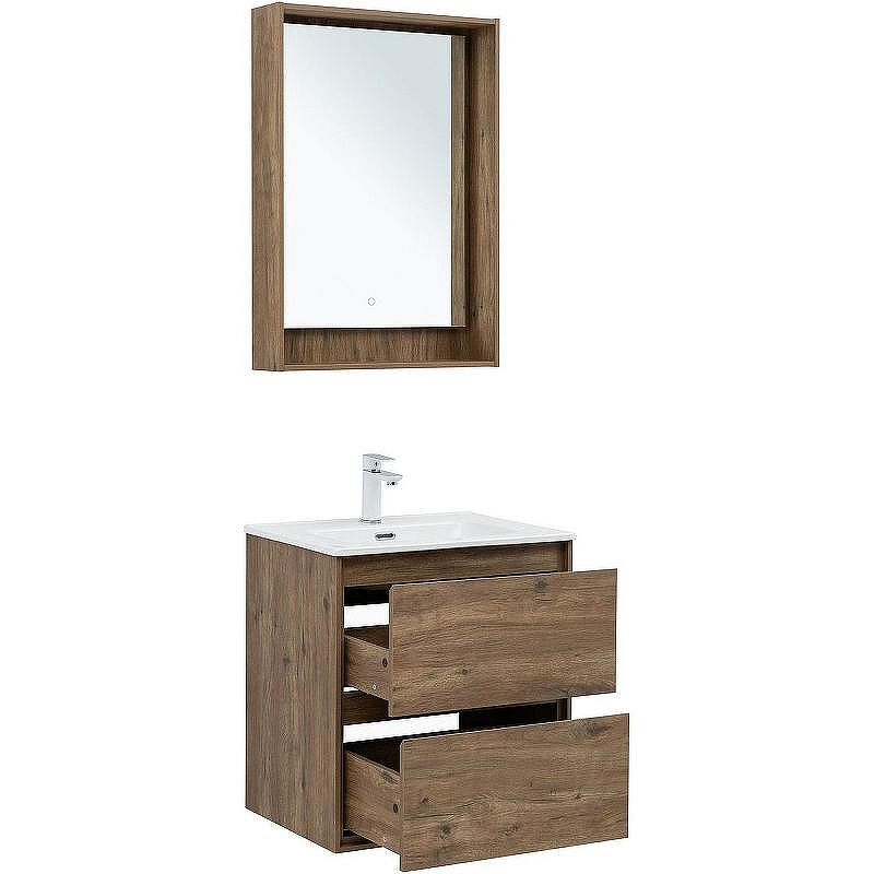 Тумба под раковину Aquanet Милан 60 336377 подвесная Дуб рустикальный, купить, цена, заказать, магазин, доставка, скидка, промокод, купить, цена, заказать, магазин, доставка, скидка, промокод