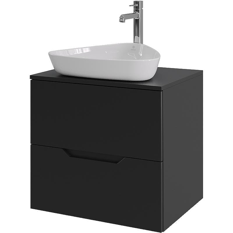 Тумба с раковиной Orange Line 60 Li-60TubMDF+B07-500W подвесная Черная матовая, купить, цена, заказать, магазин, доставка, скидка, промокод, купить, цена, заказать, магазин, доставка, скидка, промокод