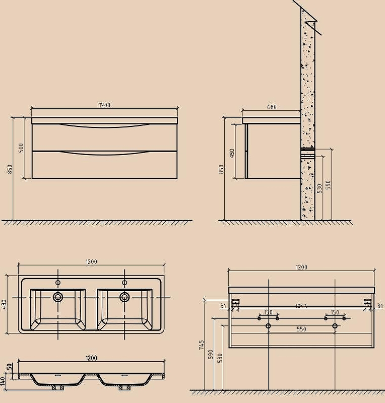 Тумба под раковину BelBagno Ancona-N 120 2 ANCONA-N-1200-2C-SO-2-RW подвесная Rovere moro, купить, цена, заказать, магазин, доставка, скидка, промокод, купить, цена, заказать, магазин, доставка, скидка, промокод