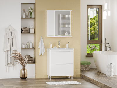 Тумба с раковиной Misty Атлантик 70 УТ000012600 Белая