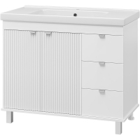 Тумба с раковиной Misty Аврора 100 УТ000024195 Белая матовая, купить, цена, заказать, магазин, доставка, скидка, промокод, купить, цена, заказать, магазин, доставка, скидка, промокод