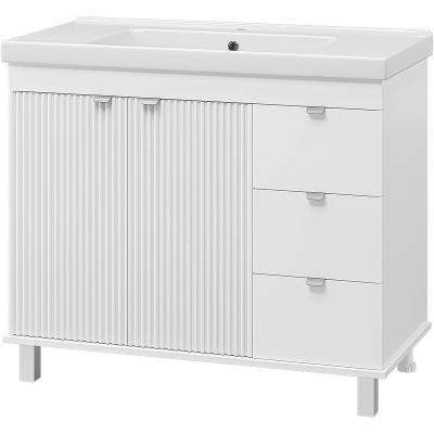 Тумба с раковиной Misty Аврора 100 УТ000024195 Белая матовая