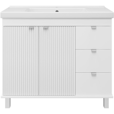 Тумба с раковиной Misty Аврора 100 УТ000024195 Белая матовая