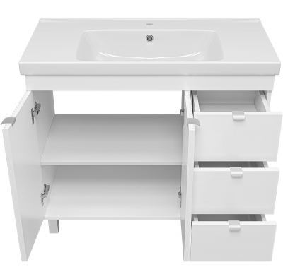 Тумба с раковиной Misty Аврора 100 УТ000024195 Белая матовая