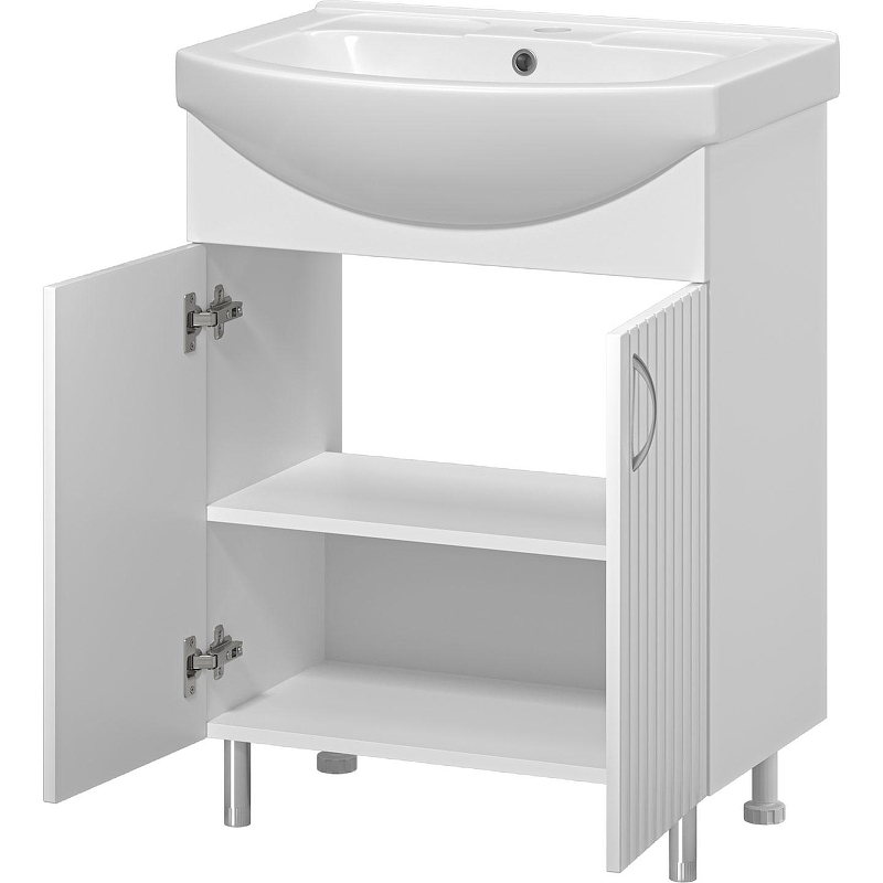 Тумба с раковиной Misty Изео 65 УТ000015761 Белая, купить, цена, заказать, магазин, доставка, скидка, промокод, купить, цена, заказать, магазин, доставка, скидка, промокод