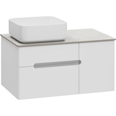 Тумба с раковиной Misty Роял 80 УТ000014961 подвесная Белая матовая