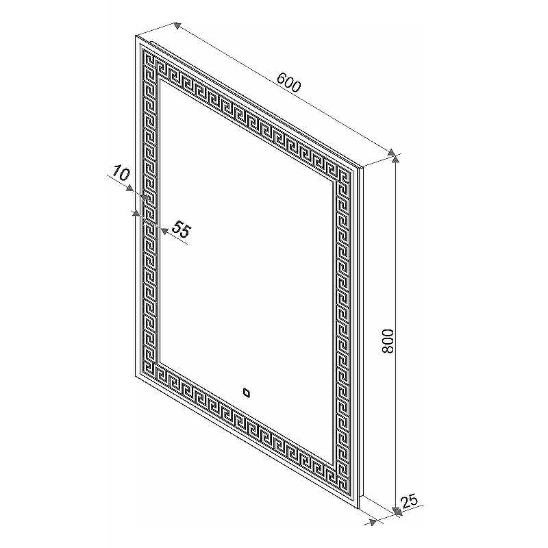 Зеркало Континент Apollo 600х800 ЗЛП88 с подсветкой с сенсорным выключателем, купить, цена, заказать, магазин, доставка, скидка, промокод, купить, цена, заказать, магазин, доставка, скидка, промокод
