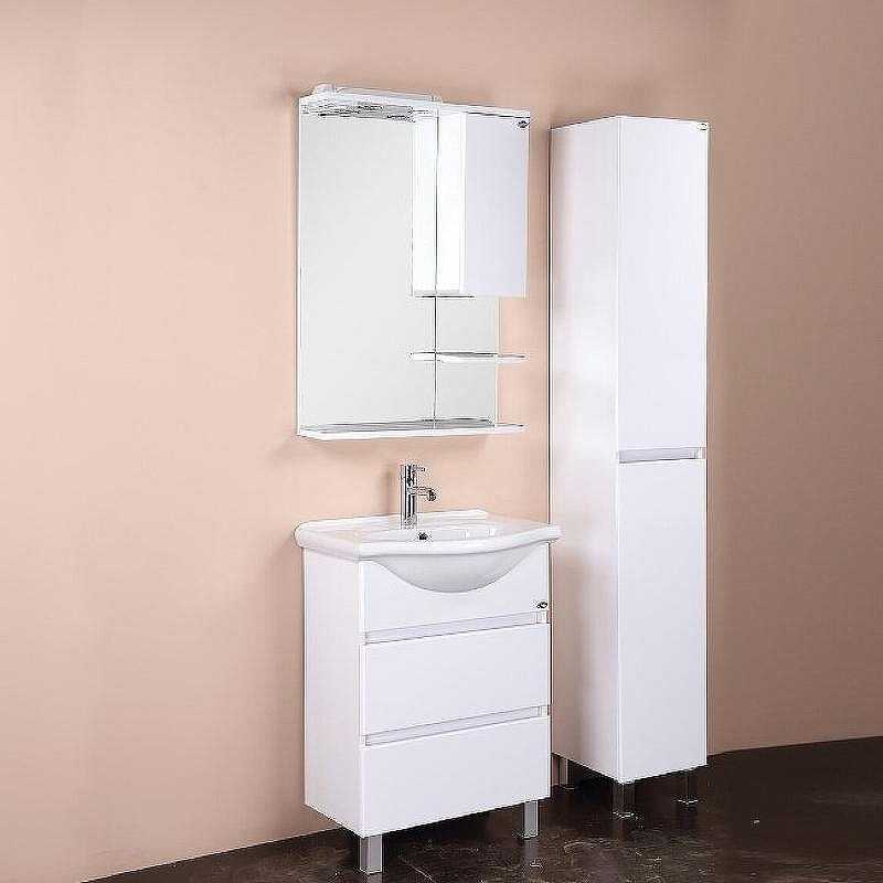 Зеркало со шкафом Onika Элита 60.01 R 206020 с подсветкой Белое, купить, цена, заказать, магазин, доставка, скидка, промокод, купить, цена, заказать, магазин, доставка, скидка, промокод