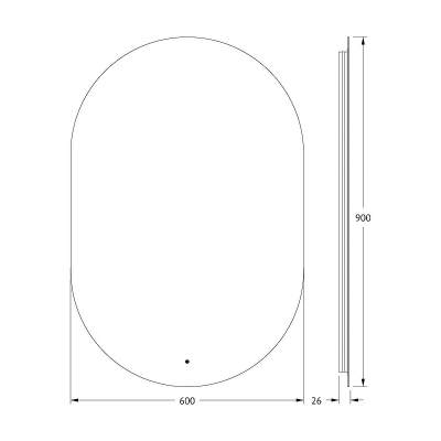 Зеркало Defesto Opti 60х90 DF 2915R с подсветкой 25W-3000K/ИК - выключатель/Теплый белый свет
