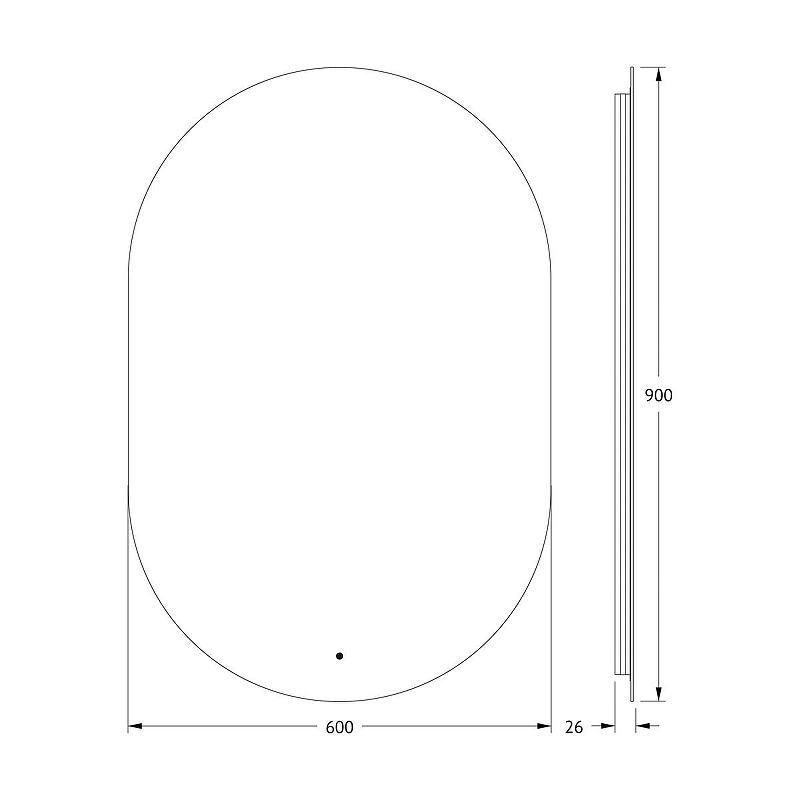 Зеркало Defesto Opti 60х90 DF 2915R с подсветкой 25W-3000K/ИК - выключатель/Теплый белый свет, купить, цена, заказать, магазин, доставка, скидка, промокод, купить, цена, заказать, магазин, доставка, скидка, промокод
