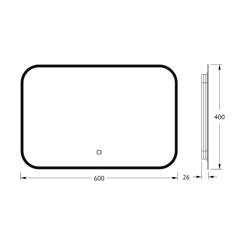 Зеркало Defesto Aura 60х40 DF 2972SH с подсветкой 17W-3000K/Сенсорный выключатель/Теплый белый свет/Черная рама, купить, цена, заказать, магазин, доставка, скидка, промокод, купить, цена, заказать, магазин, доставка, скидка, промокод
