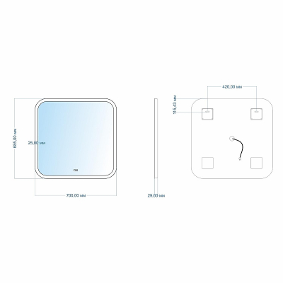 Зеркало Mixline Валерия 80 545521 с подсветкой с сенсорным выключателем