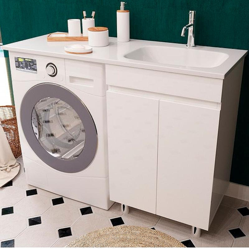 Тумба с раковиной Эстет Barcelona Luxe 120 R ФР-00007066 Белая, купить, цена, заказать, магазин, доставка, скидка, промокод, купить, цена, заказать, магазин, доставка, скидка, промокод