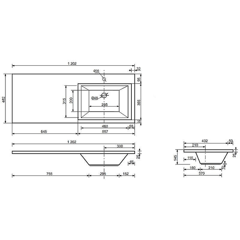 Тумба с раковиной Эстет Dallas Luxe 120 R ФР-00001920 Белая, купить, цена, заказать, магазин, доставка, скидка, промокод, купить, цена, заказать, магазин, доставка, скидка, промокод