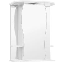 Зеркальный шкаф Style Line Эко волна Лорена 55 С с подсветкой Белый глянец, купить, цена, заказать, магазин, доставка, скидка, промокод, купить, цена, заказать, магазин, доставка, скидка, промокод