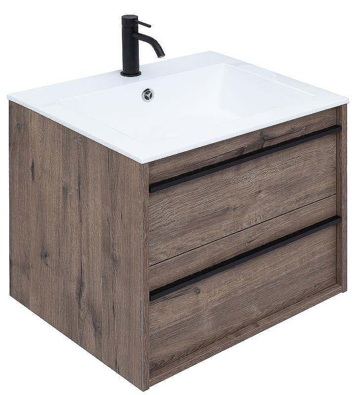 Тумба с раковиной Aquanet Lino 60 271944 подвесная Дуб Веллингтон, купить, цена, заказать, магазин, доставка, скидка, промокод, купить, цена, заказать, магазин, доставка, скидка, промокод