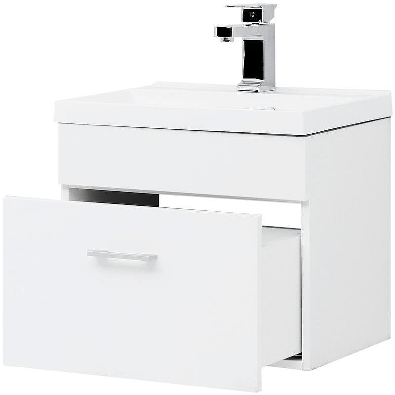 Тумба с раковиной Aquanet Нота 50 287705 подвесная Белая, купить, цена, заказать, магазин, доставка, скидка, промокод, купить, цена, заказать, магазин, доставка, скидка, промокод