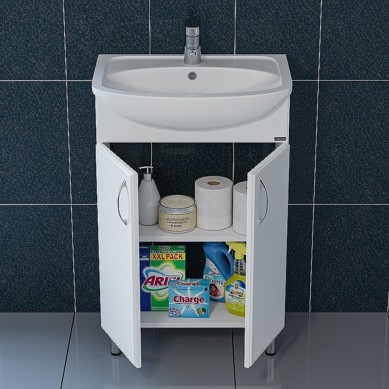 Тумба под раковину СанТа Уют 55 Белая, купить, цена, заказать, магазин, доставка, скидка, промокод, купить, цена, заказать, магазин, доставка, скидка, промокод