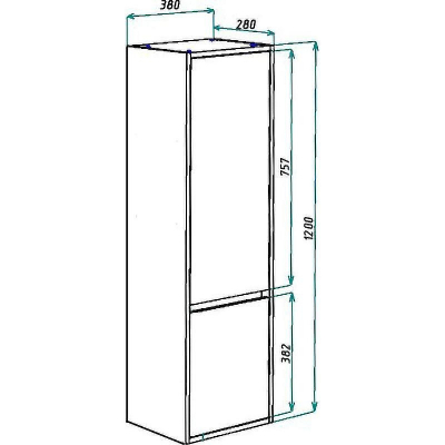 Шкаф пенал Bellezza Лоренцо 35 L 4629104182472 подвесной Дуб светлый