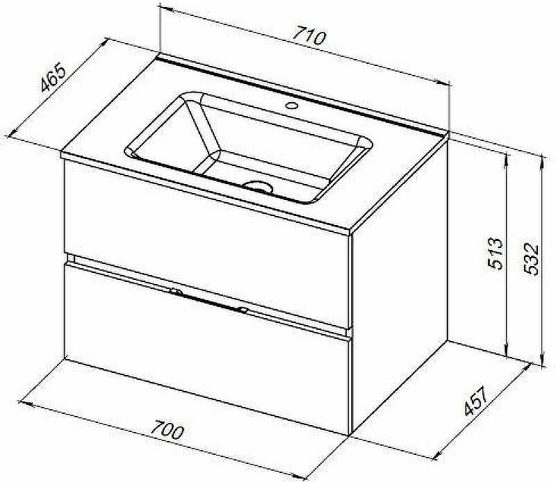 Тумба под раковину Aquanet Алвита New 70 303908 подвесная Антрацит, купить, цена, заказать, магазин, доставка, скидка, промокод, купить, цена, заказать, магазин, доставка, скидка, промокод