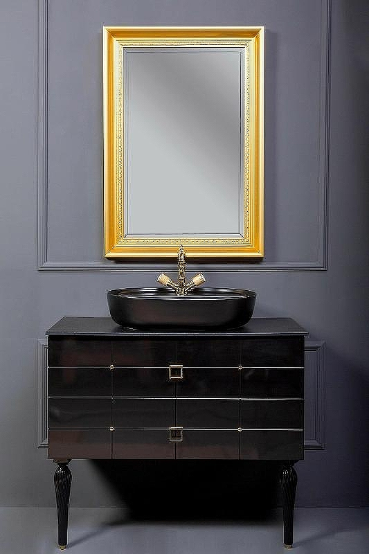 Тумба под раковину Boheme Armadi Art Vallessi Avangarde Piazza 80 841-080-BG подвесная Черная Золото, купить, цена, заказать, магазин, доставка, скидка, промокод, купить, цена, заказать, магазин, доставка, скидка, промокод