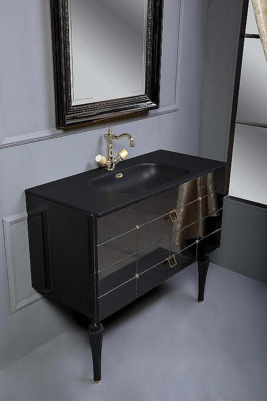 Тумба под раковину Boheme Armadi Art Vallessi Avangarde Piazza 80 841-080-BG подвесная Черная Золото, купить, цена, заказать, магазин, доставка, скидка, промокод, купить, цена, заказать, магазин, доставка, скидка, промокод