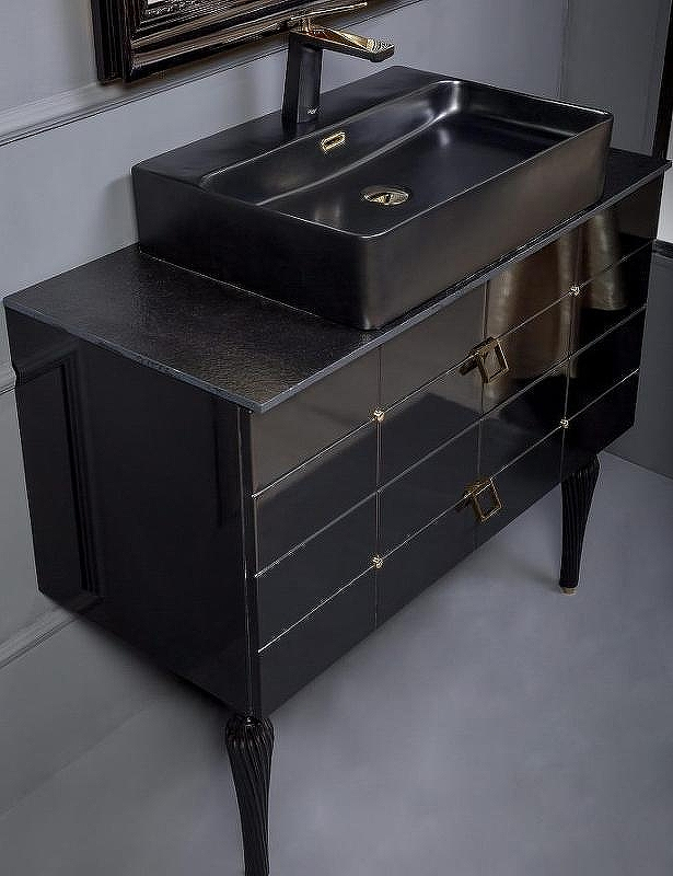 Тумба под раковину Boheme Armadi Art Vallessi Avangarde Piazza 80 841-080-BG подвесная Черная Золото, купить, цена, заказать, магазин, доставка, скидка, промокод, купить, цена, заказать, магазин, доставка, скидка, промокод